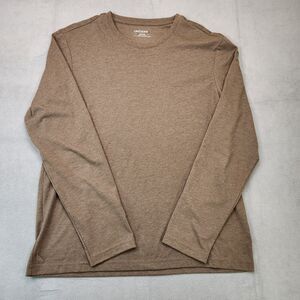 UNTUCKit Long Sleeve T-Shirt Men's M Brown Crew Neck Stretch Lightweight Aston